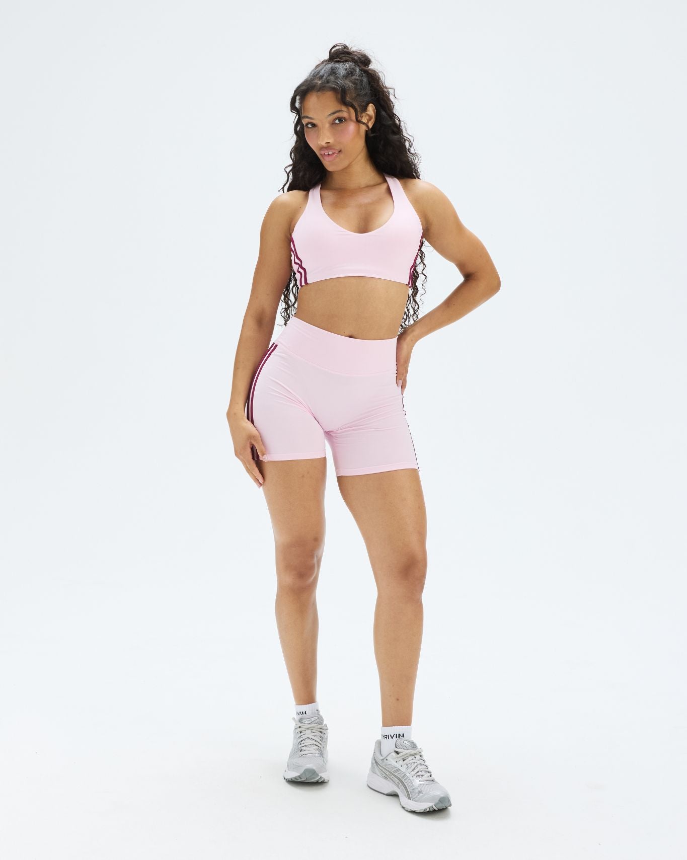 Essence Side Stripe Shorts | Cherry Blossom