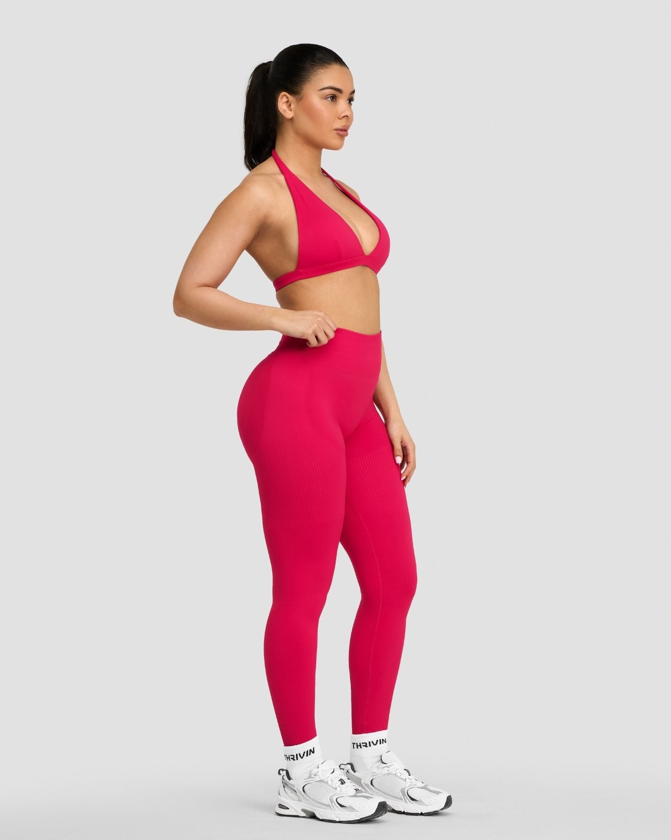 High Waist Scrunch Butt Leggings - Strawberry | Thrivin