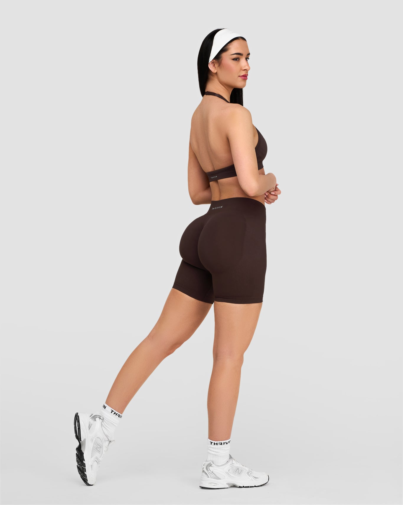 Elevate™ Sculpting Mid Waist Scrunch Shorts | Coffee