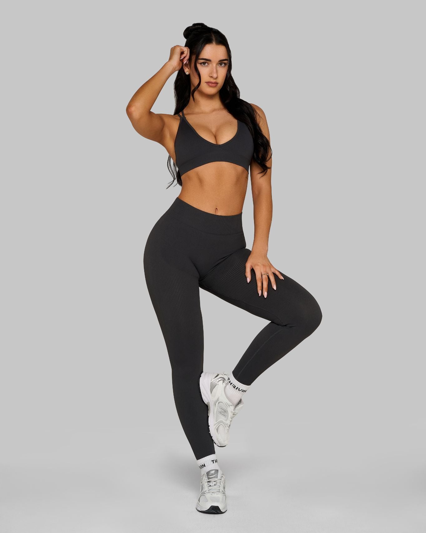 Elevate™ Sculpting Mid Waist Scrunch Leggings | Charcoal Grey