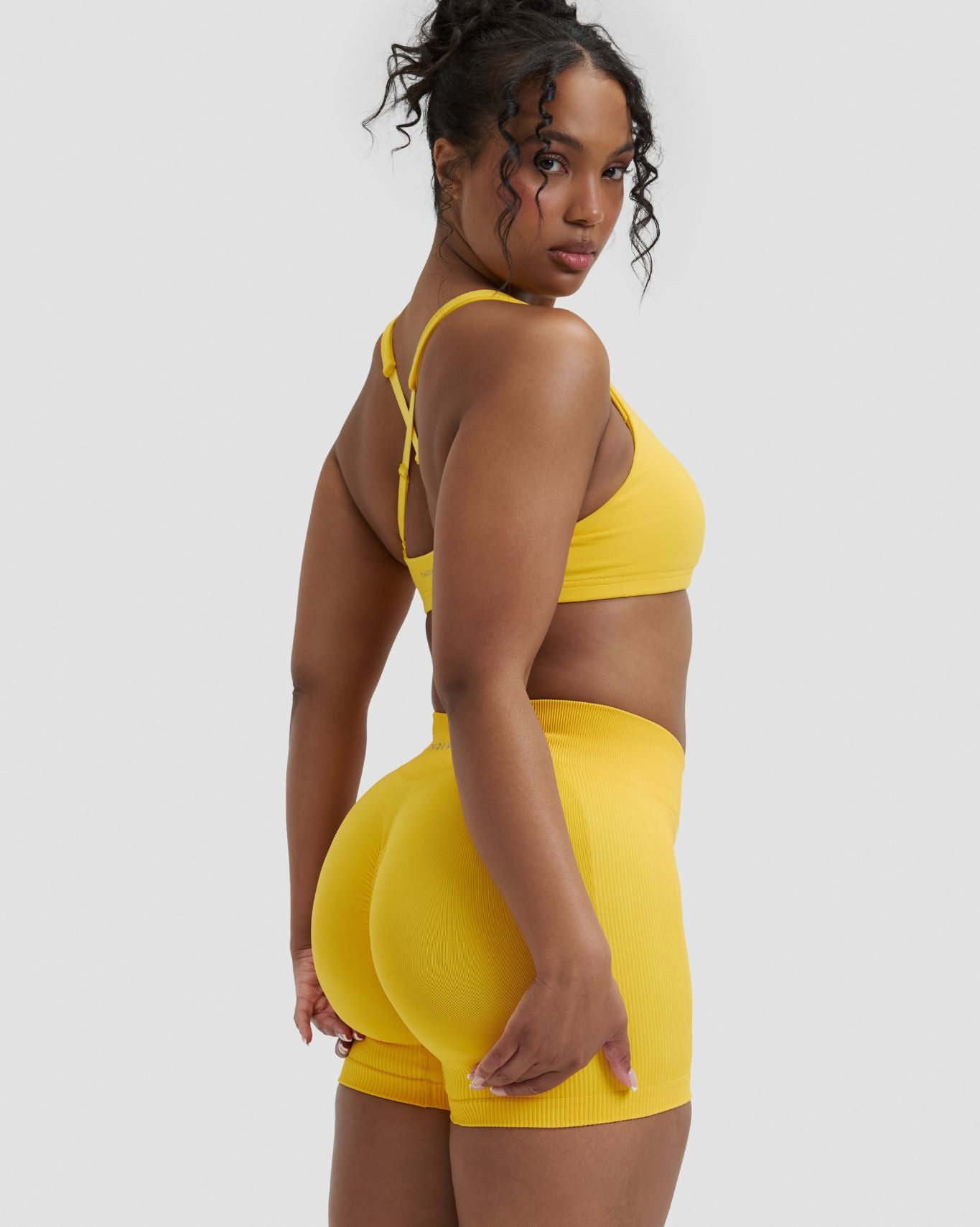 Elevate™ Sculpting Mid Waist Scrunch Shorter Shorts | Banana