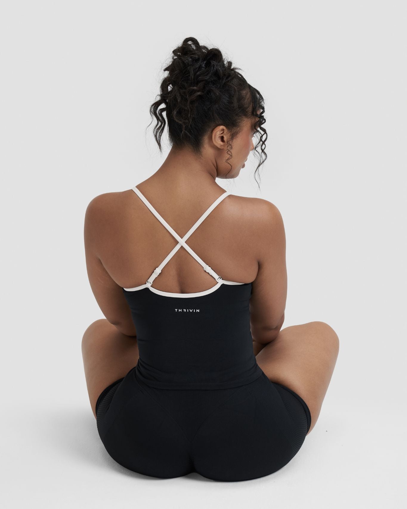 Elevate™ Outline Cross Back Tank Top | Night Black