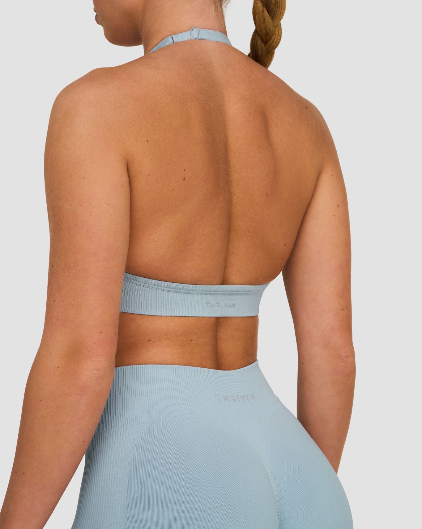 Elevate™ Sculpting Seamless Adjustable Halter Bra | Blue Haze
