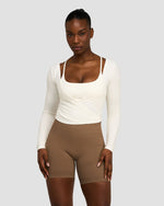 The Essential Collection Wrap Top | Cream