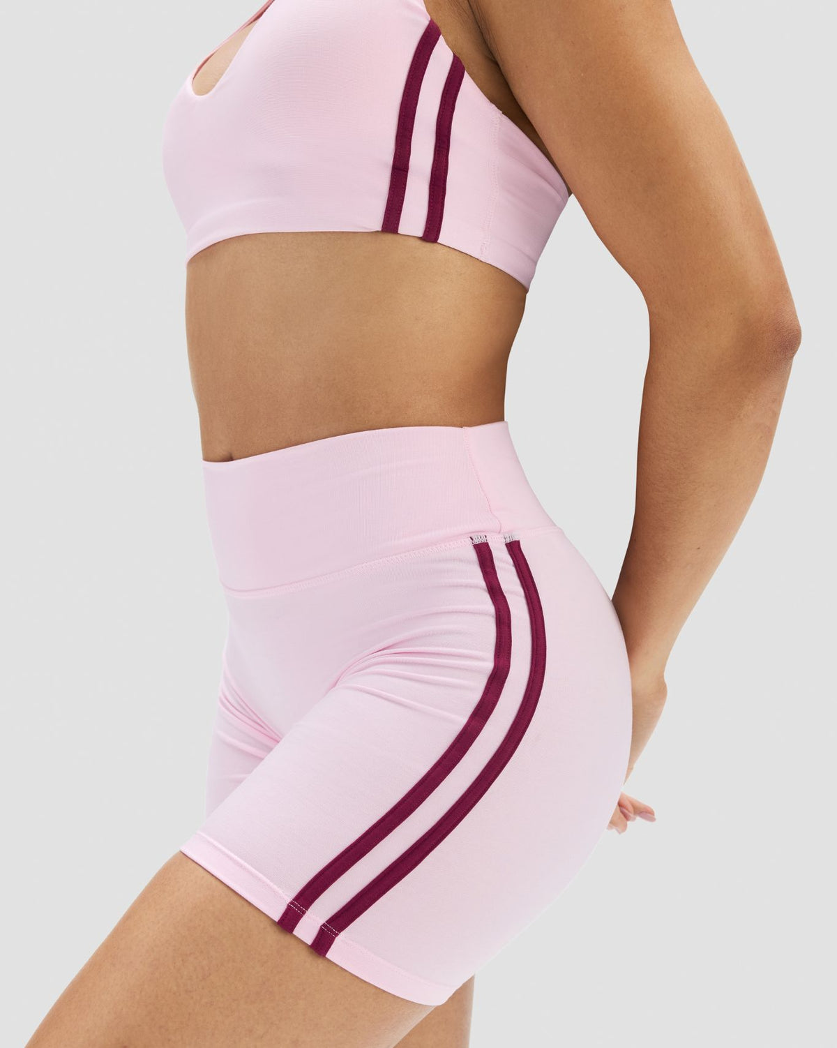 Essence Side Stripe Shorts | Cherry Blossom