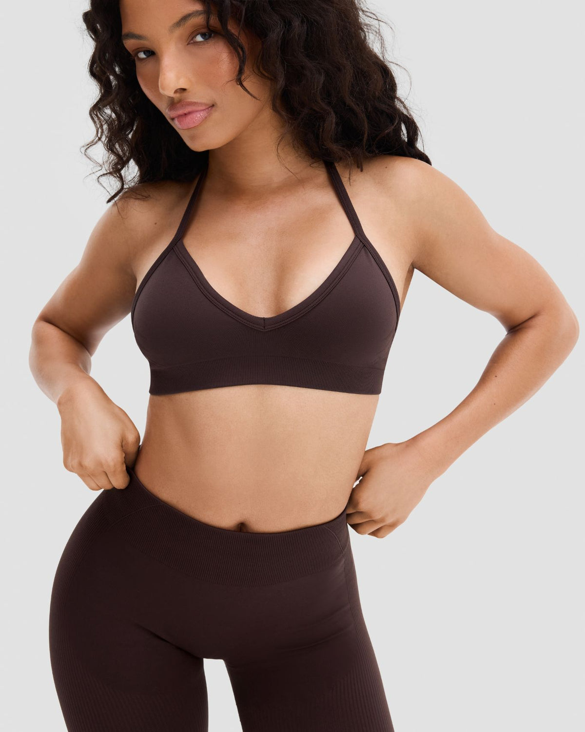 Elevate™ Sculpting Seamless Adjustable Halter Bra | Coffee