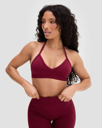 Elevate™ Sculpting Seamless Adjustable Halter Bra | Fine Wine
