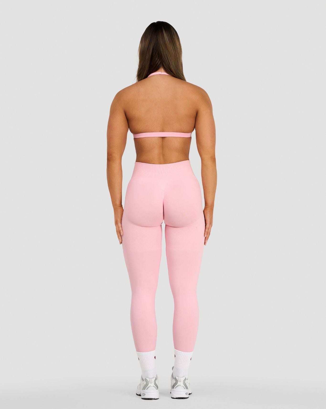 Sculpting Mid Waist Scrunch Bum Leggings - Cotton Pink | Thrivin