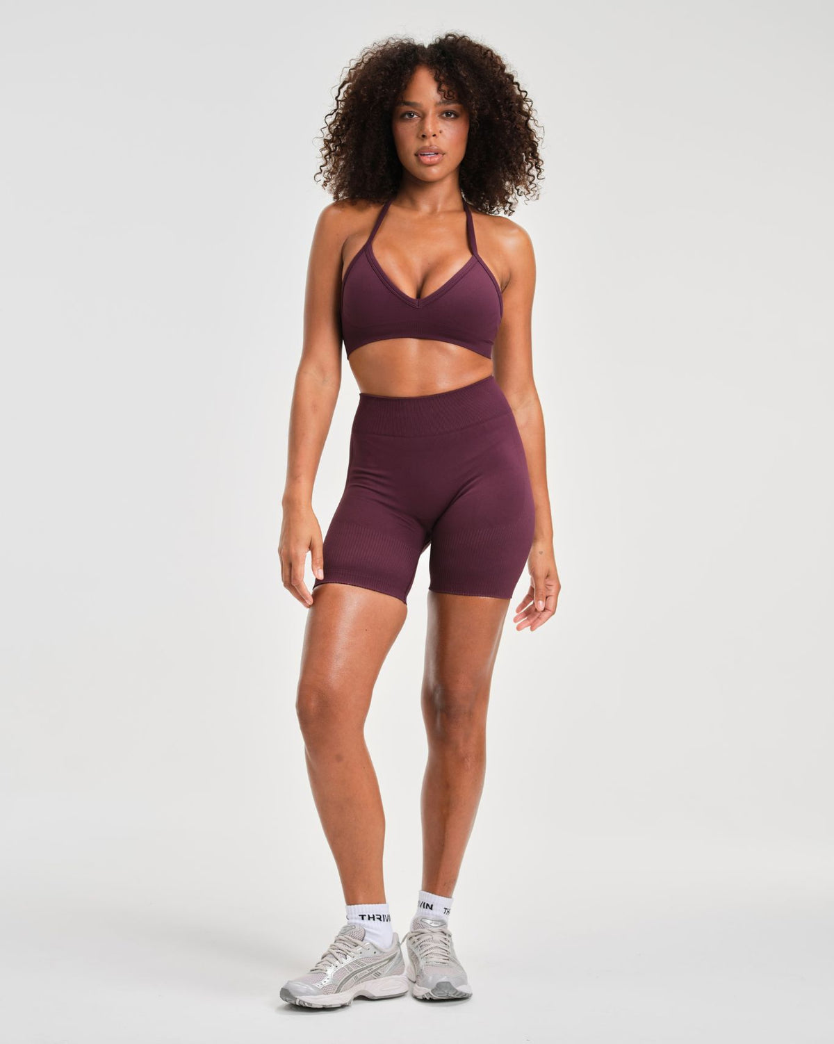 Elevate™ Sculpting Seamless Adjustable Halter Bra | Winter Plum