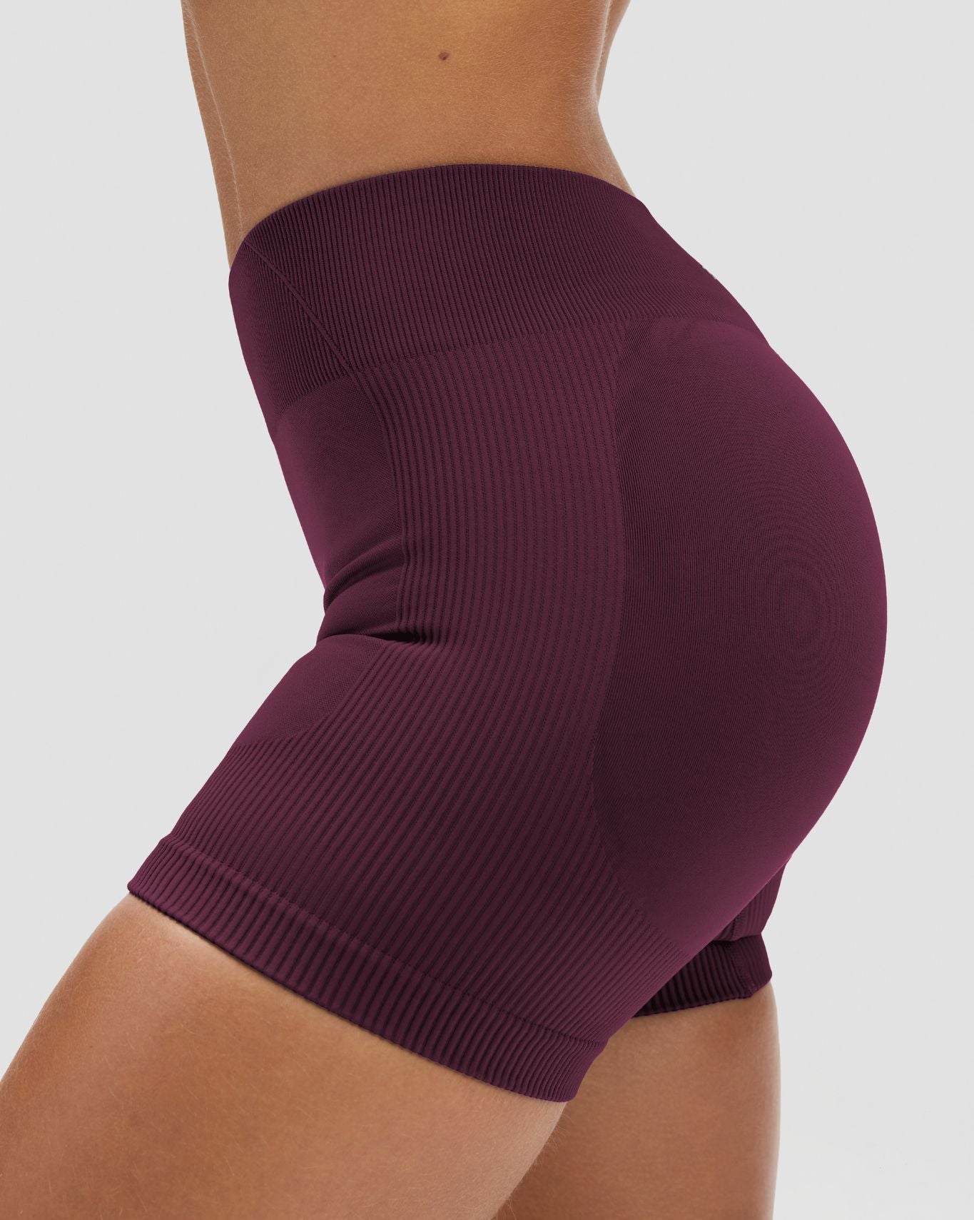 Elevate™ Sculpting Mid Waist Scrunch Shorter Shorts | Winter Plum