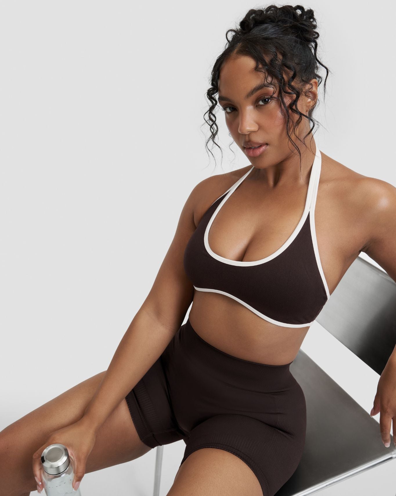 Elevate™ Sculpting Mid Waist Scrunch Shorter Shorts | Coffee