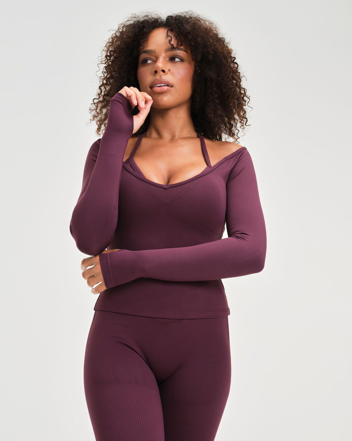 Elevate™ Top Esculpidor Sin Costuras de Escote en V | Ciruela Invernal