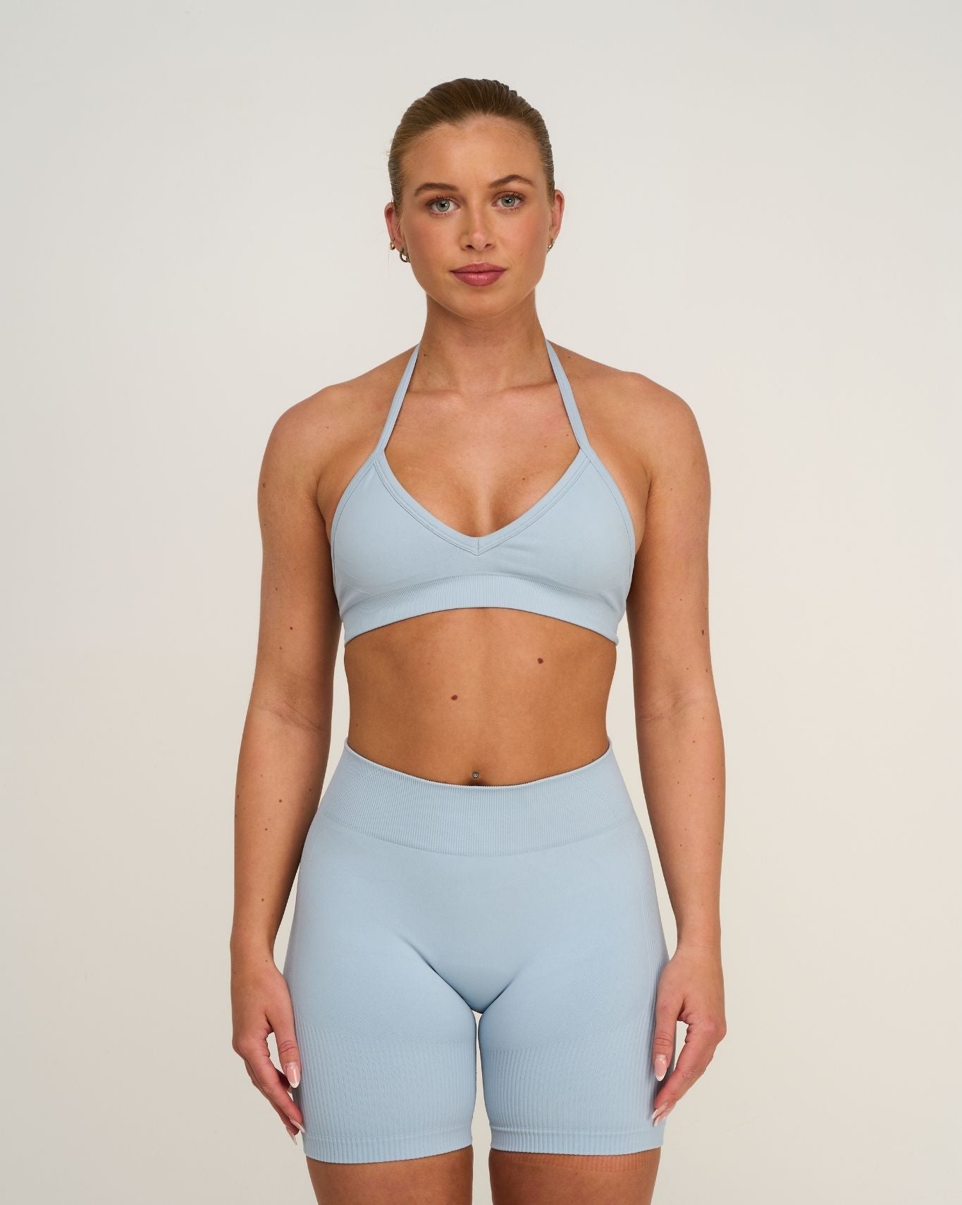 Elevate™ Sculpting Seamless Adjustable Halter Bra | Blue Haze