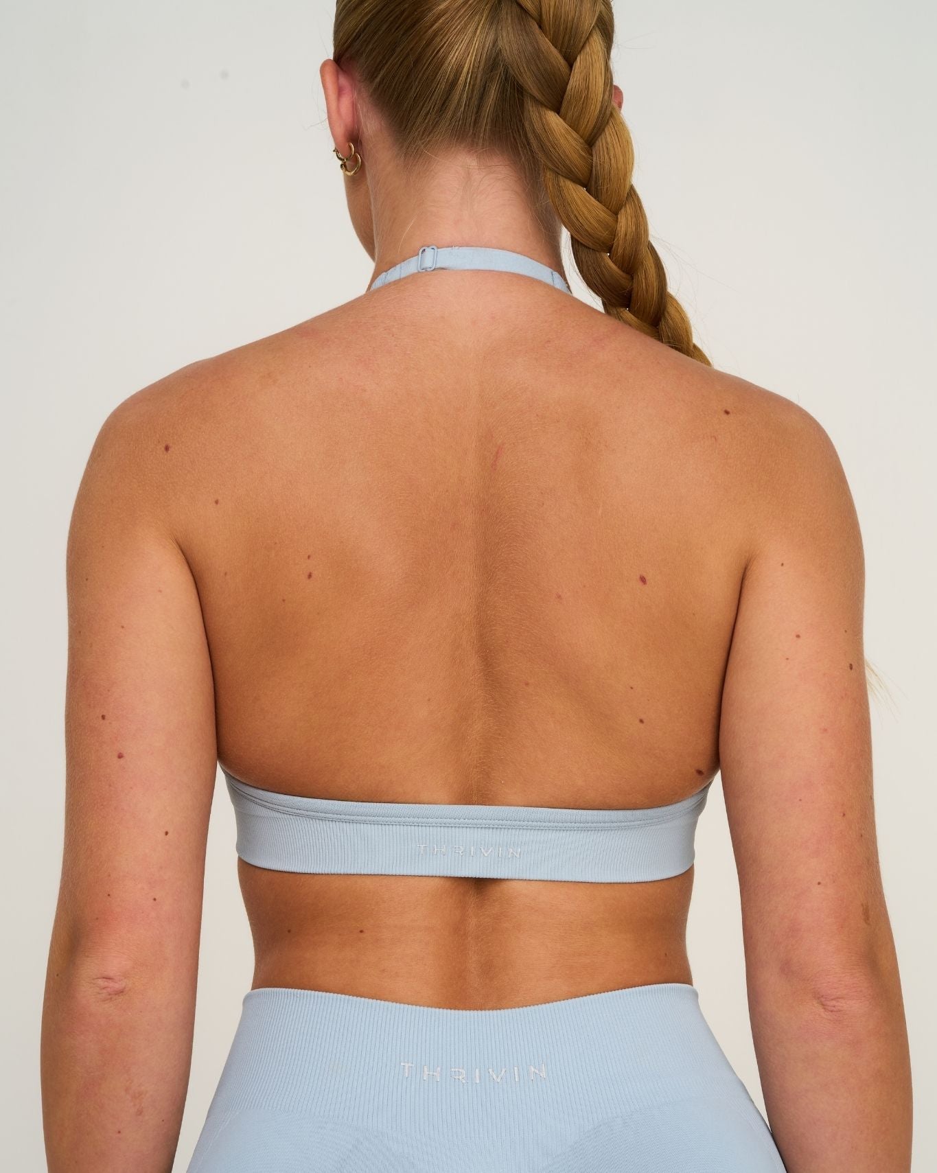 Elevate™ Sculpting Seamless Adjustable Halter Bra | Blue Haze