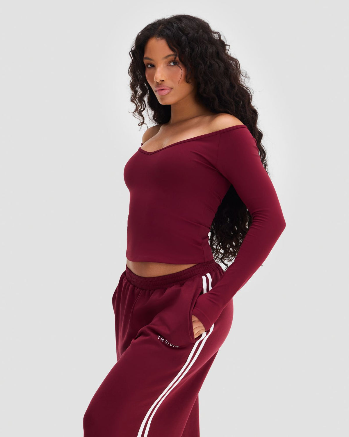 Elevate™ Sculpting Seamless V-Neck Top | Fine Wine