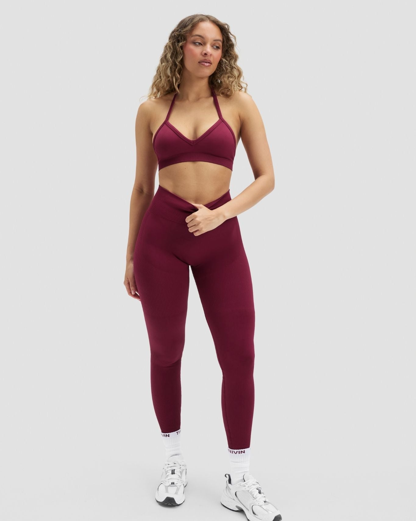 High Waist Scrunch Butt Leggings - Cherry Berry | Thrivin