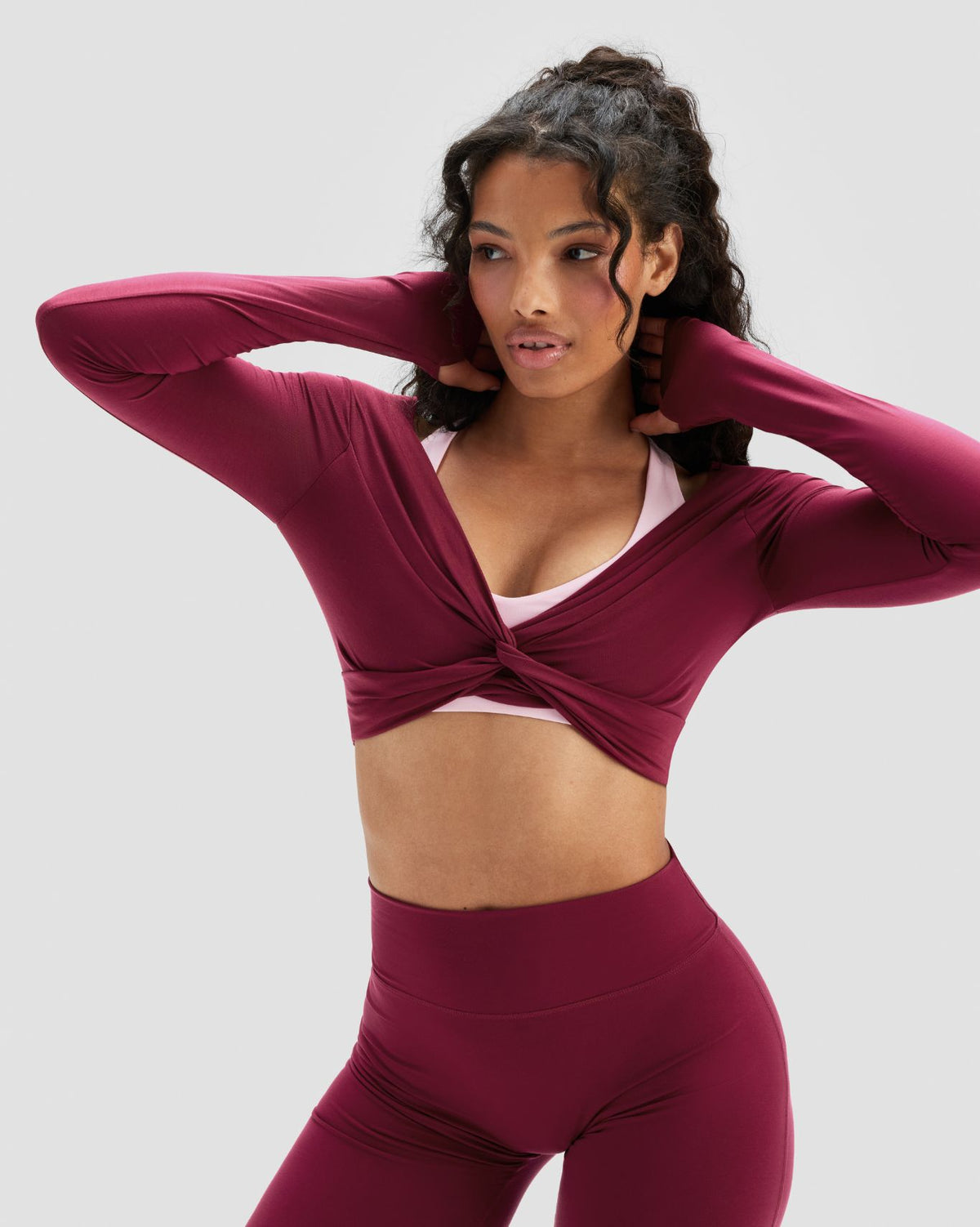 Essence Twist Knot Long Sleeve Top | Cherry Berry