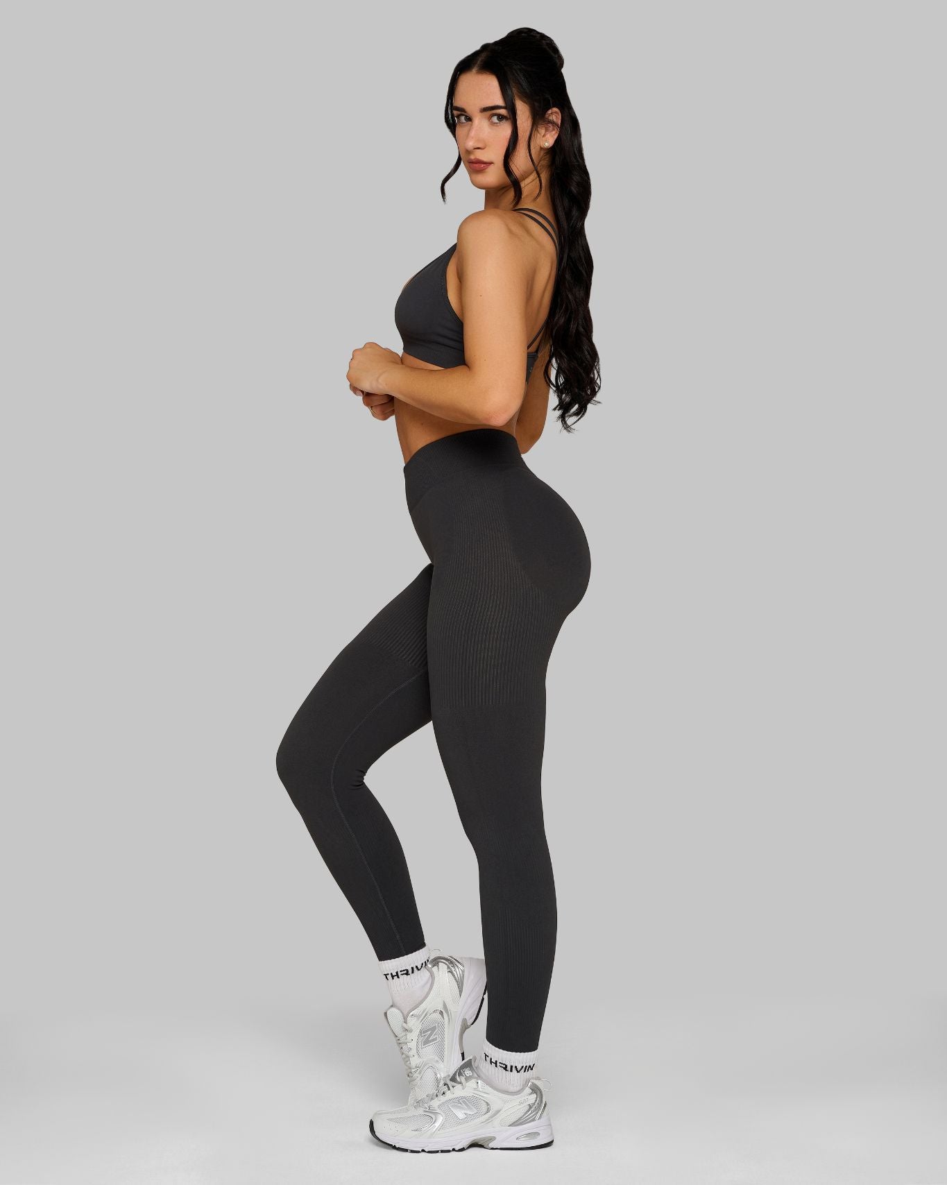 Elevate™ Sculpting Mid Waist Scrunch Leggings | Charcoal Grey