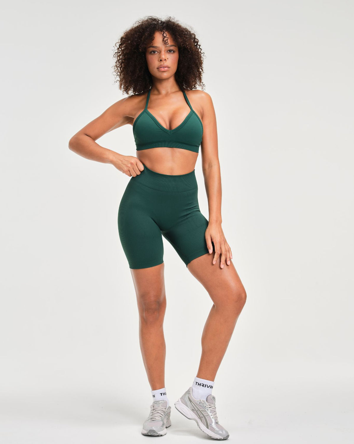 Elevate™ Sculpting Seamless Adjustable Halter Bra | Pine Green