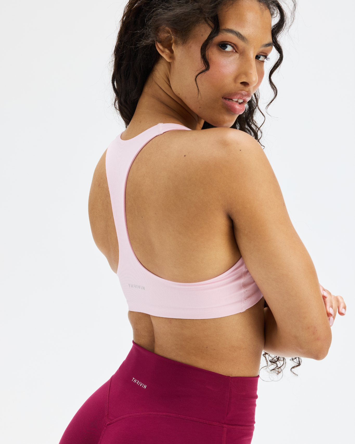 Essence Racer Back Sports Bra | Cherry Blossom