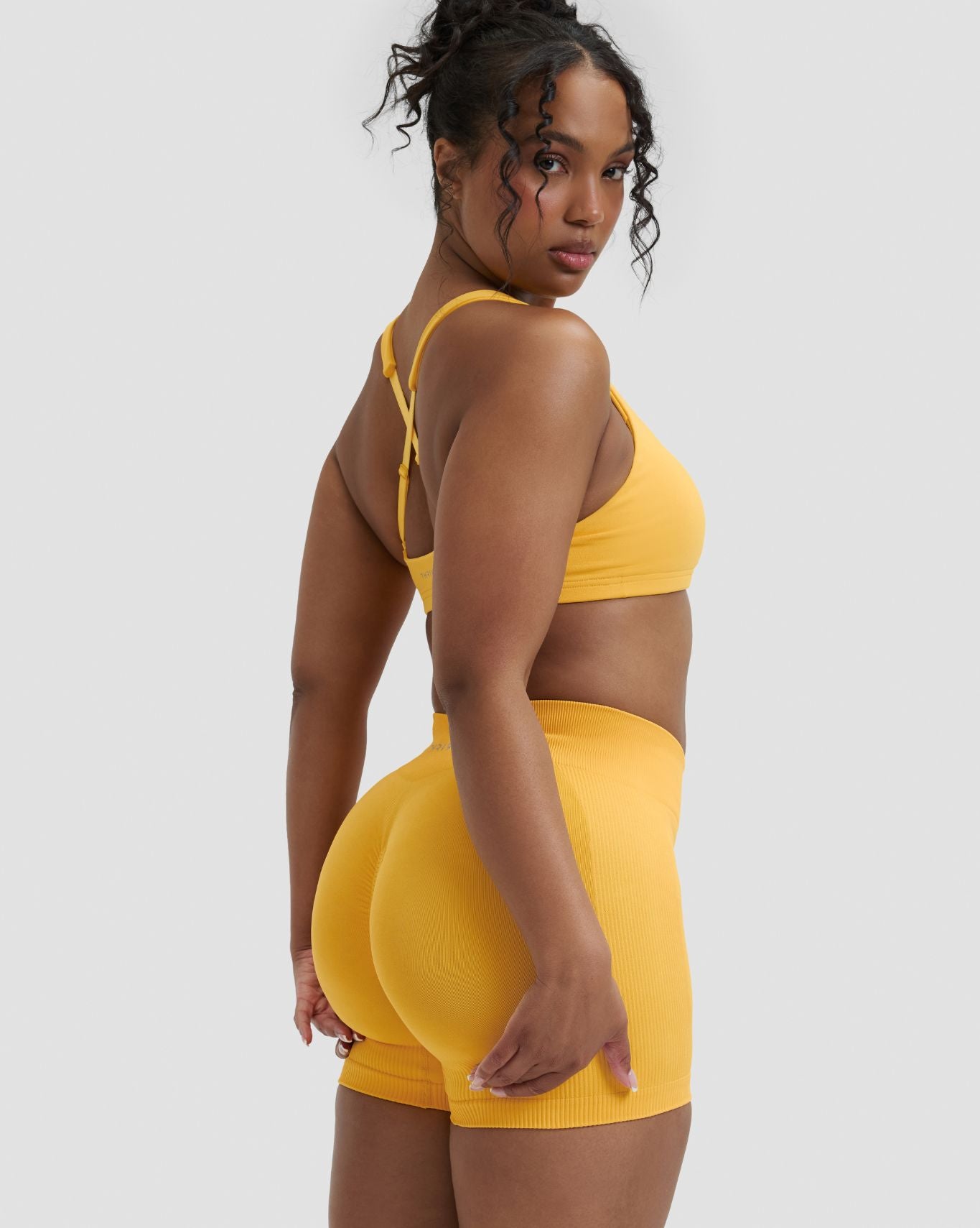 Elevate™ Sculpting Mid Waist Scrunch Shorter Shorts | Banana