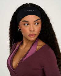 The Essential Collection Chrome Logo Headband | Night Black
