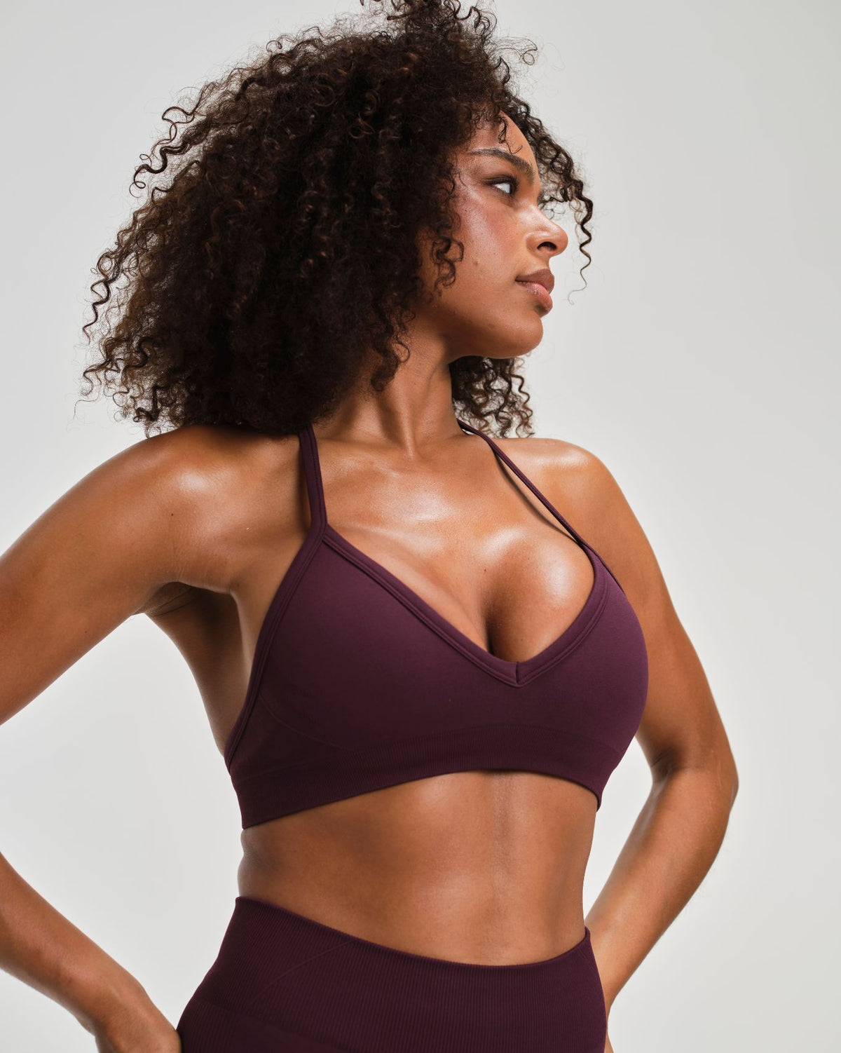 Elevate™ Sculpting Seamless Adjustable Halter Bra | Winter Plum