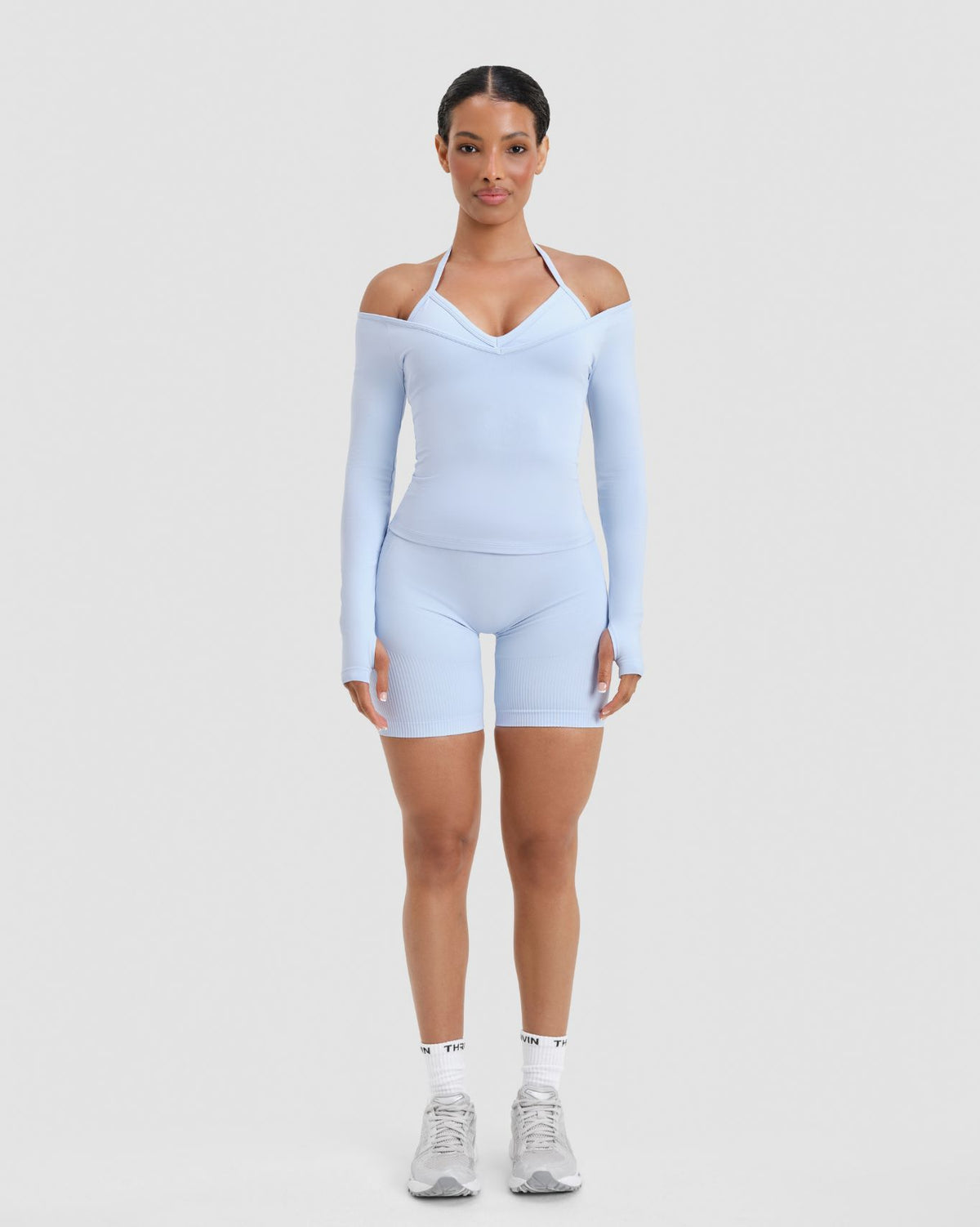 Elevate™ Sculpting Seamless V-Neck Top | Ice Blue