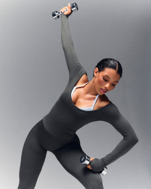 Elevate™ Sculpting Seamless V-Neck Top | Olive Green