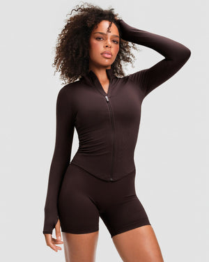 Elevate™ Chaqueta de Manga Larga de Compresión | Café