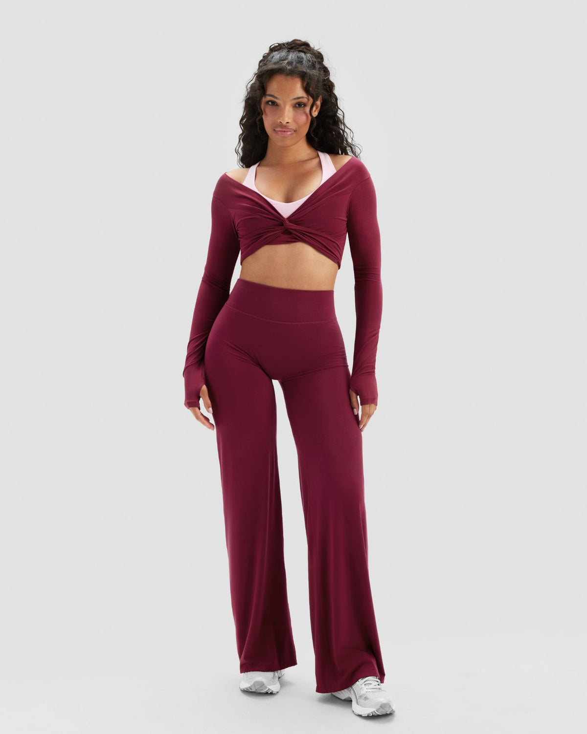 Essence Twist Knot Long Sleeve Top | Cherry Berry