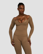 Elevate™ Sculpting Seamless V-Neck Top | Toffee