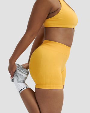 Elevate™ Sculpting Mid Waist Scrunch Shorter Shorts | Banana