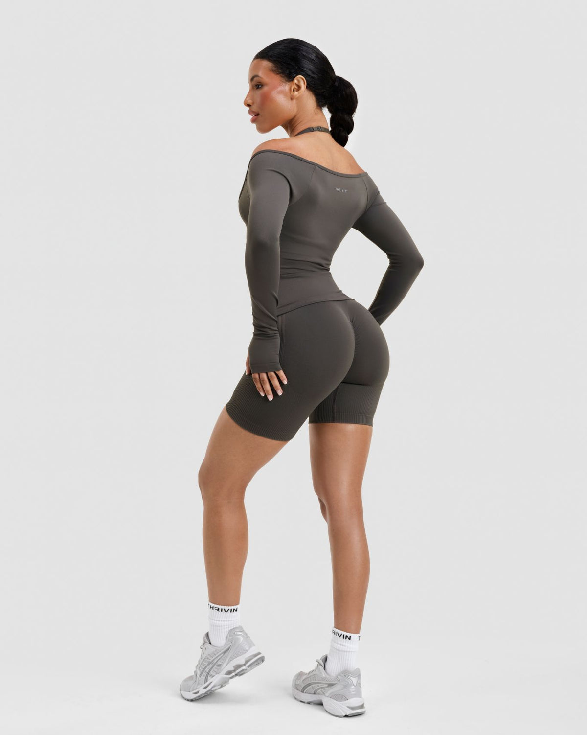 Elevate™ Sculpting Seamless V-Neck Top | Olive Green