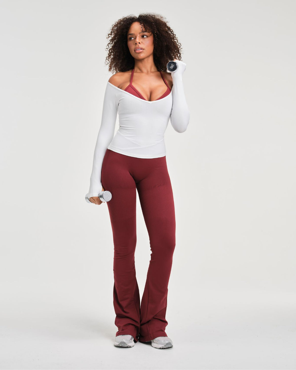 Elevate™ Sculpting Mid V-Waist Flare Leggings | Fine Wine
