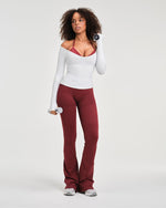 Elevate™ Sculpting Mid V-Waist Flare Leggings | Fine Wine