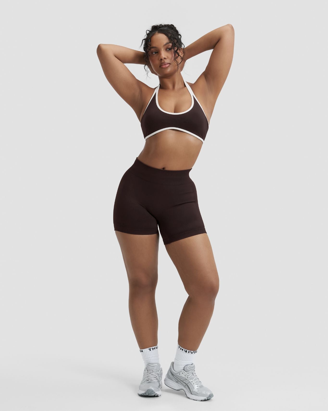 Elevate™ Sculpting Mid Waist Scrunch Shorter Shorts | Coffee