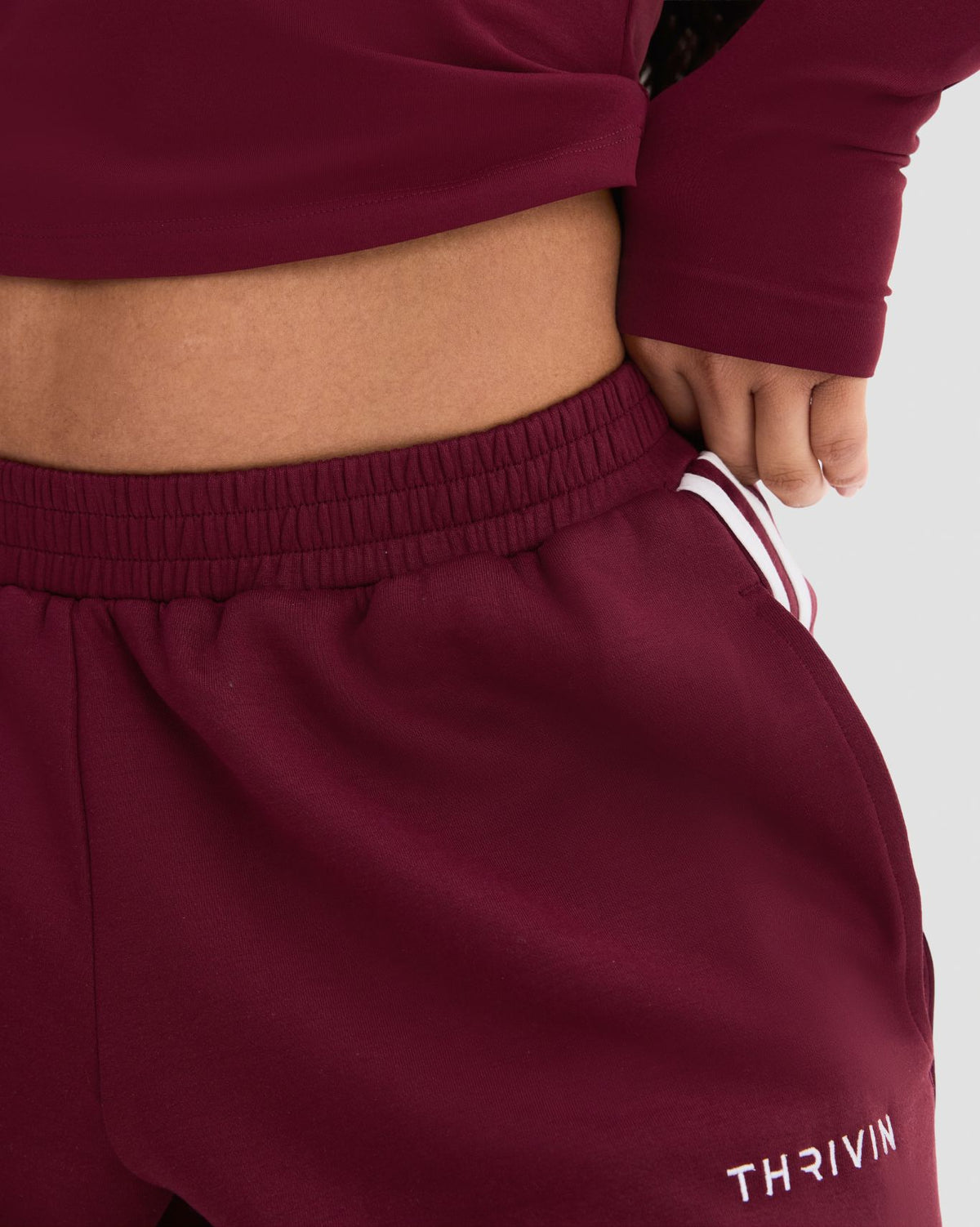 Wide Leg Striped Joggers | Fine Wine