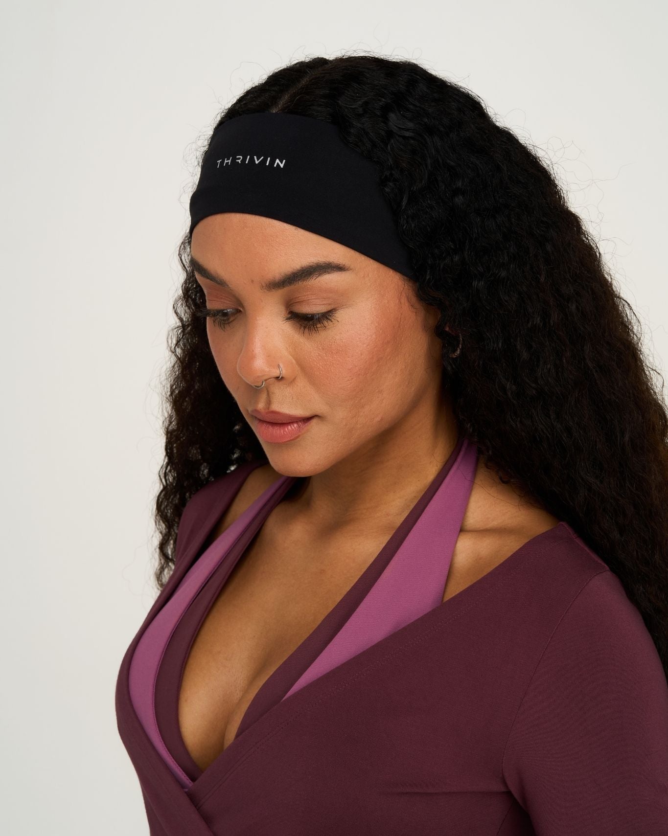 The Essential Collection Chrome Logo Headband | Night Black