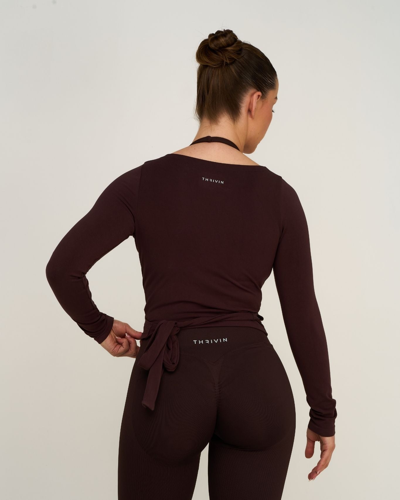 The Essential Collection Wrap Top | Coffee