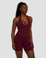 Elevate™ Sculpting Seamless Halterneck Top | Merlot
