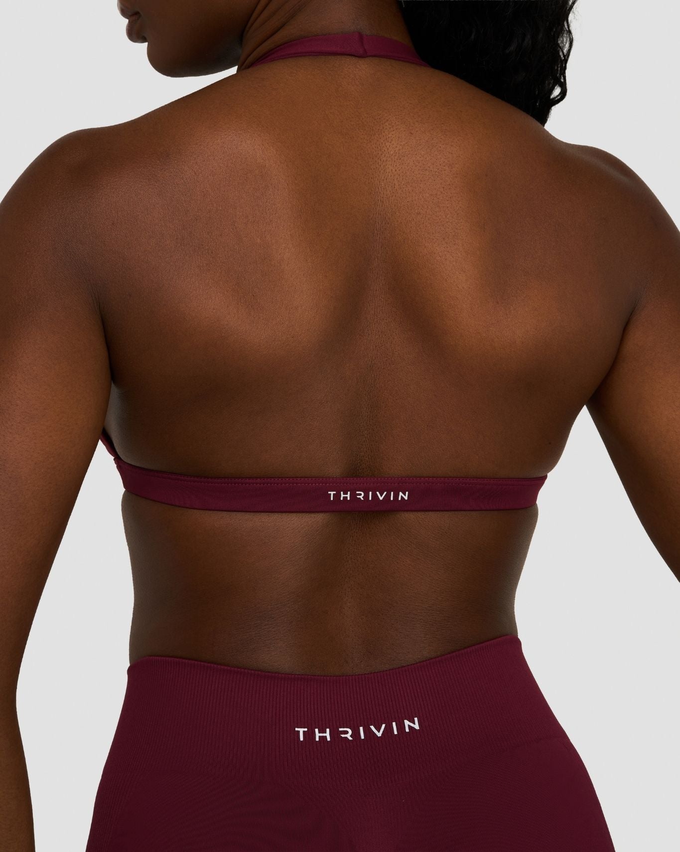 Elevate™ Sculpting Seamless V-Neck Halter Bra | Merlot