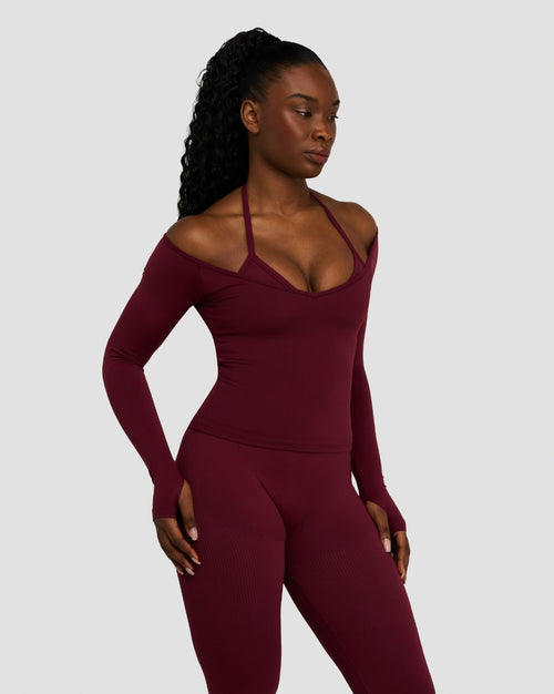 Elevate™ Sculpting Seamless V-Neck Top | Merlot