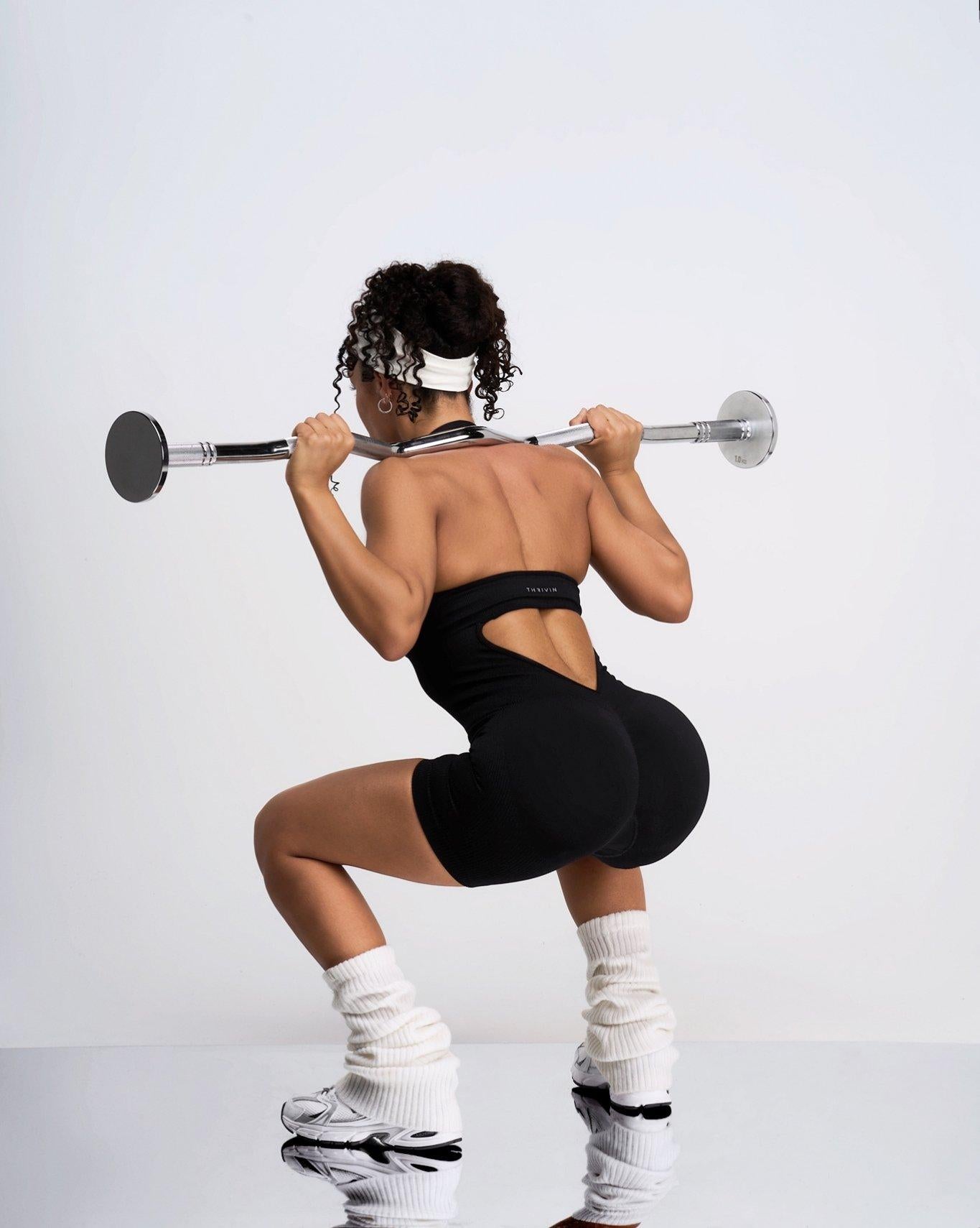 Black Gym Jumpsuit | Women's Halterneck All In One | Thrivin Black Gym Jumpsuit | Women's Halterneck All In One | Thrivin