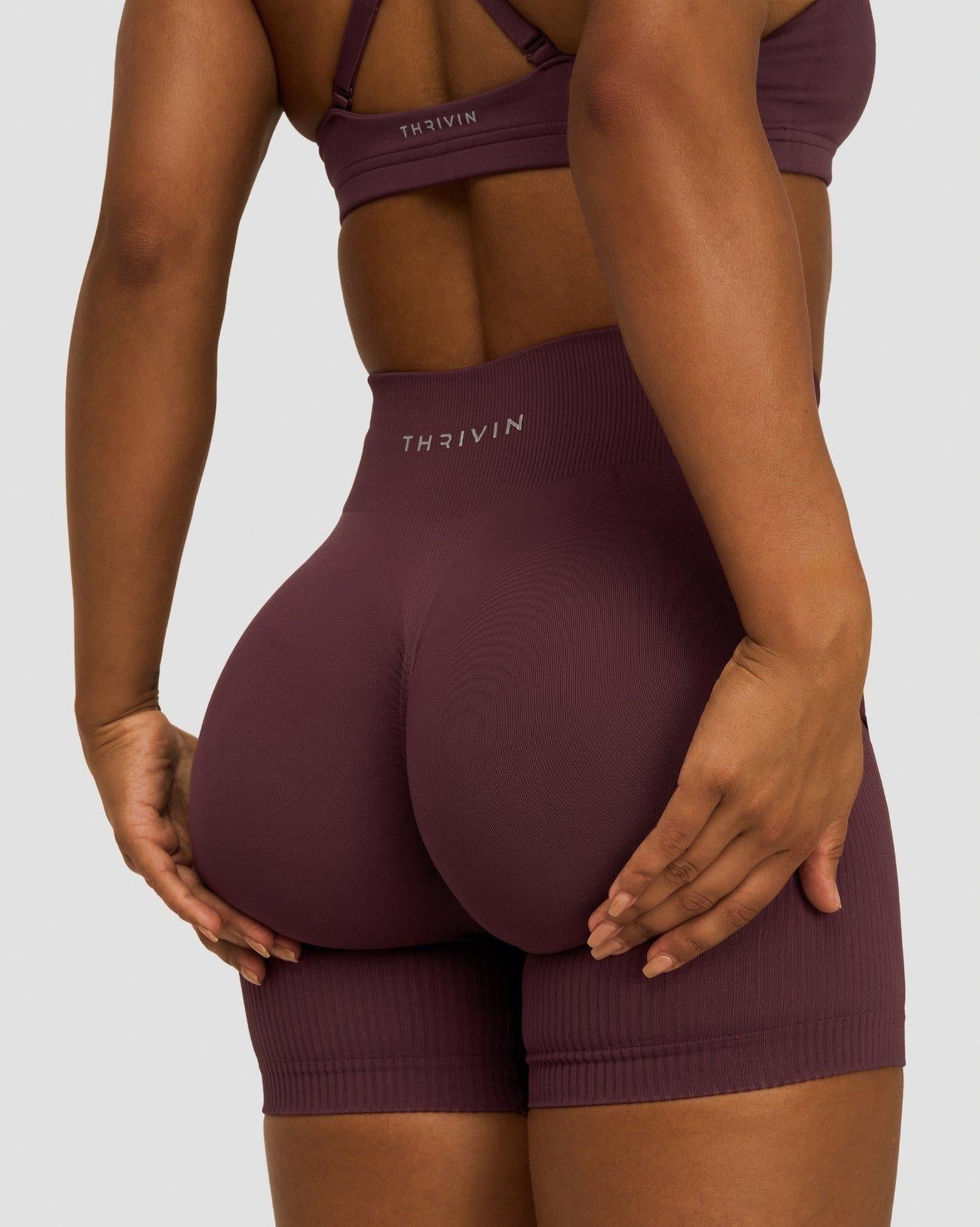 Elevate™ Sculpting Mid Waist Scrunch Shorts | Dark Mauve
