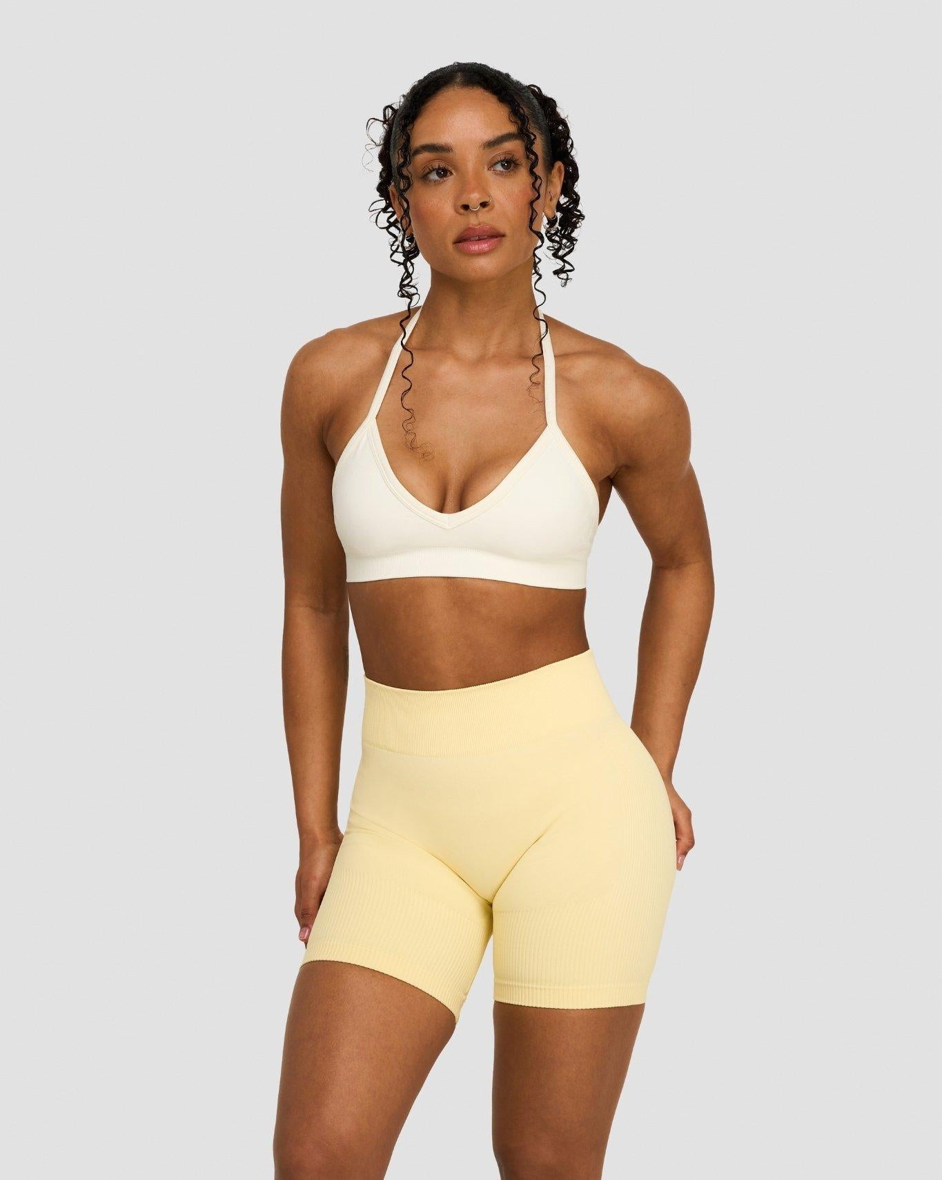 Elevate™ Sculpting Seamless Adjustable Halter Bra | Cream