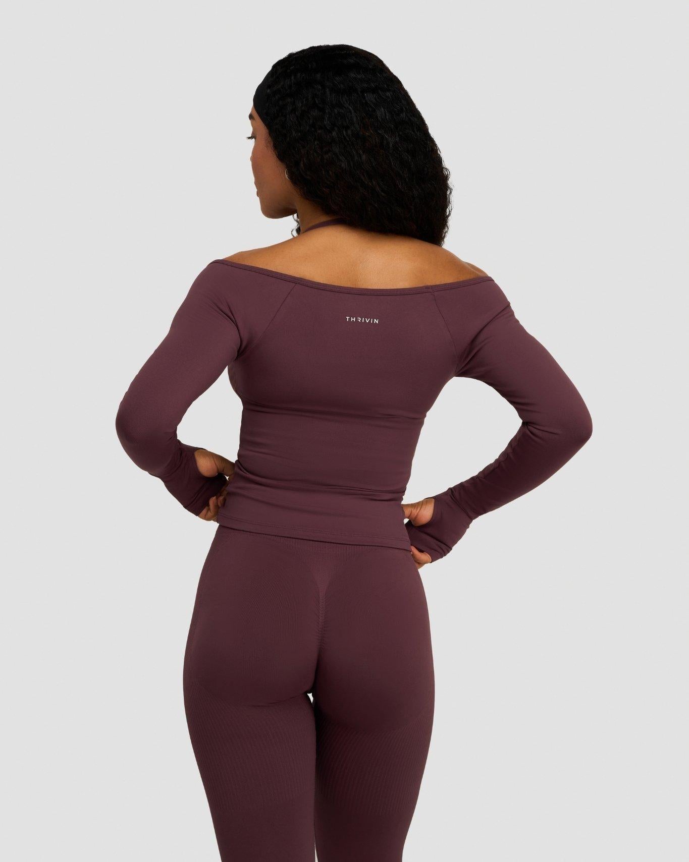 Elevate™ Sculpting Seamless V-Neck Top | Dark Mauve