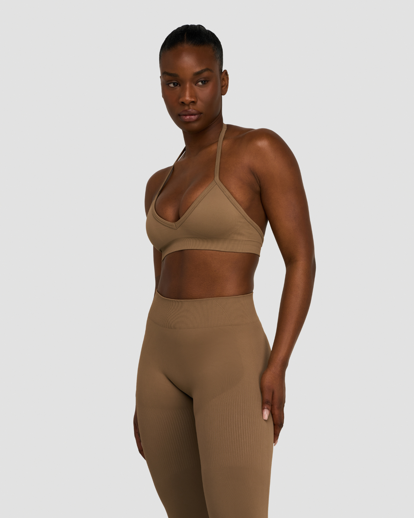 Elevate™ Sculpting Seamless Adjustable Halter Bra | Toffee