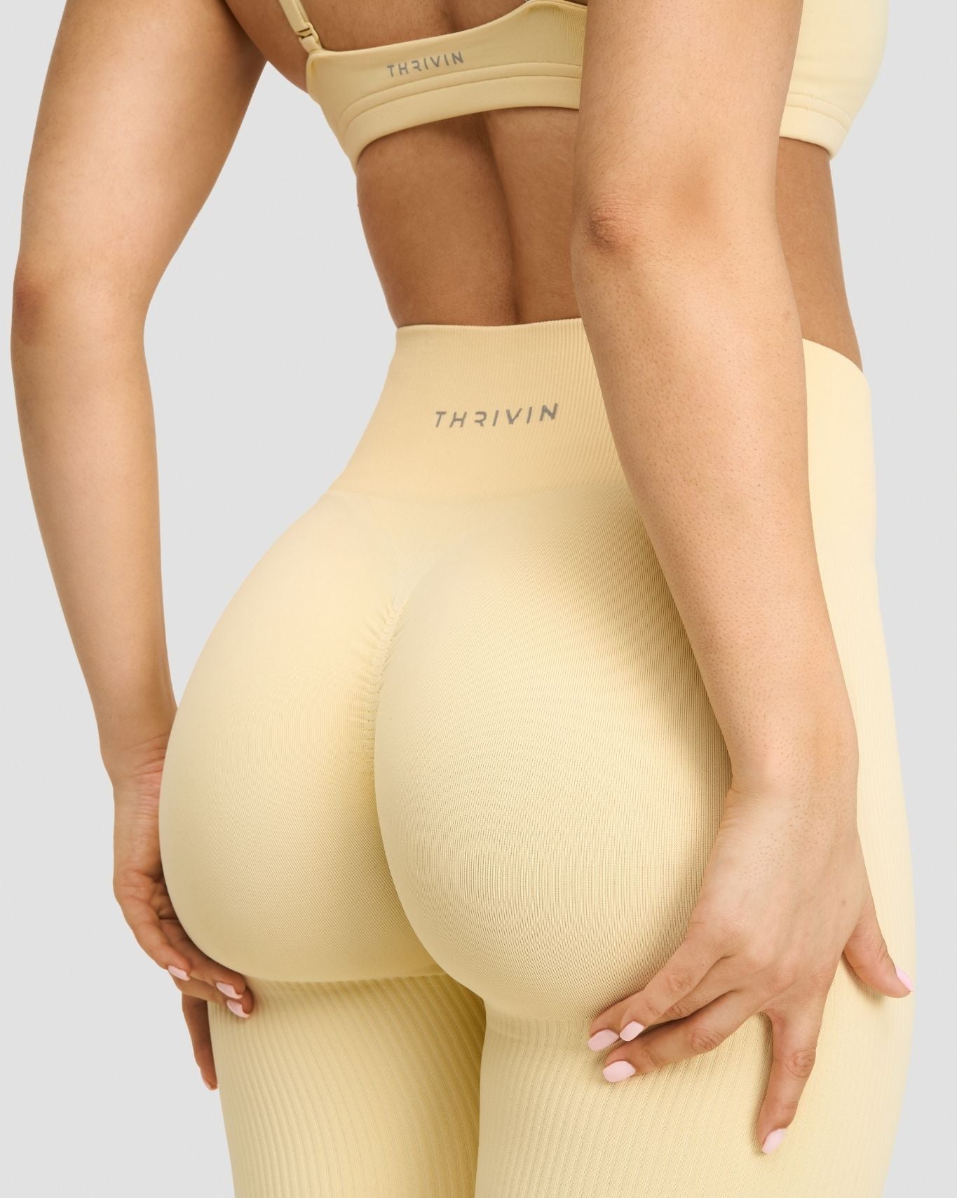 High Waist Booty Enhancing Scrunch Leggings - Golden Butter | Thrivin