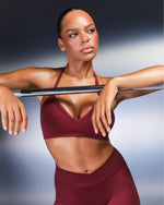 Elevate™ Sculpting Seamless Adjustable Halter Bra | Fine Wine